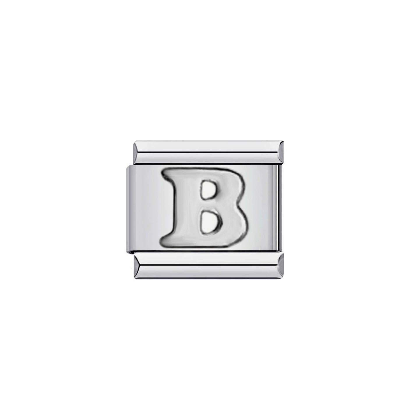 Personalized Stainless Steel Plated Letter Charm Bar Bracelet Unisex DIY Elastic Link Band
