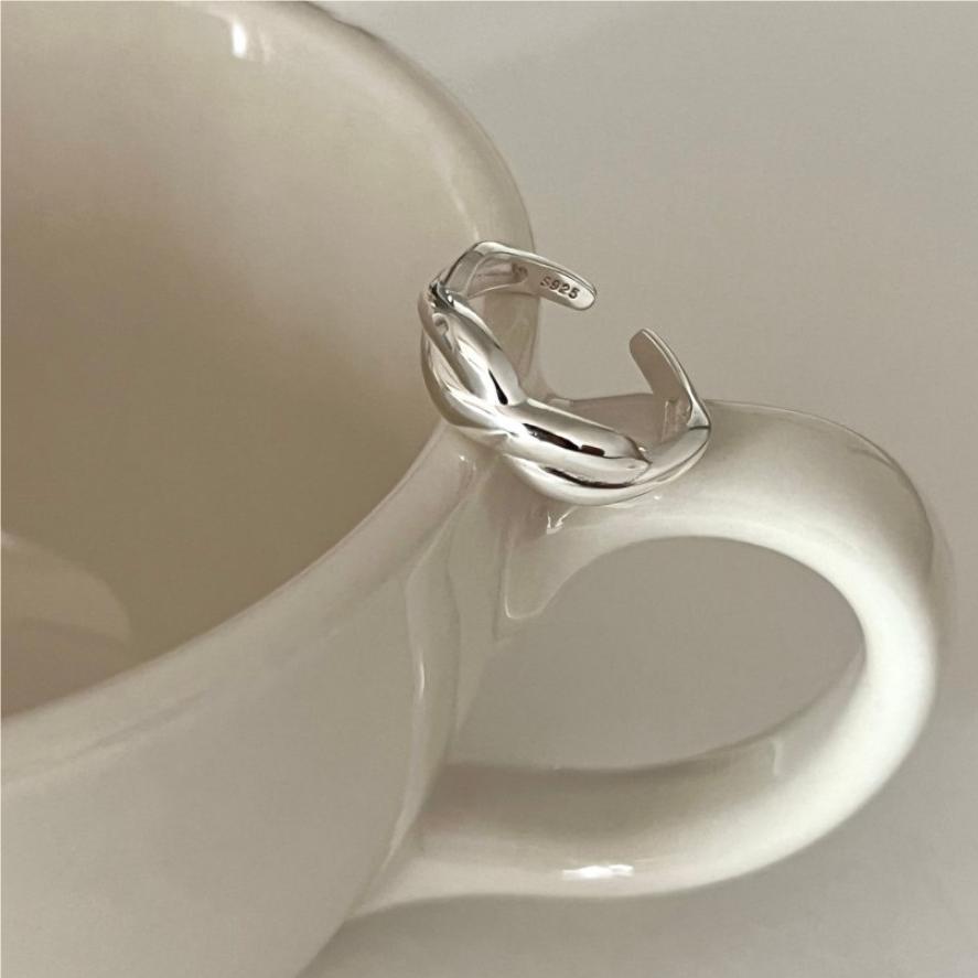 Minimalist Geometric Open Band Ring in 925 Sterling Silver for Women