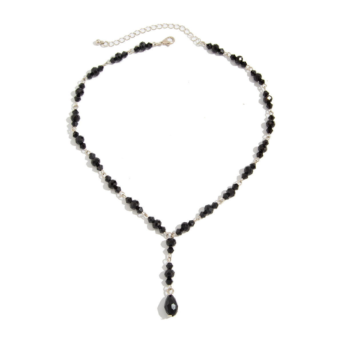 Gargantilla estilo gótico oscuro con borla goteando sangre para mujer con colgante geométrico y incrustaciones de pedrería en cadena electrochapada
