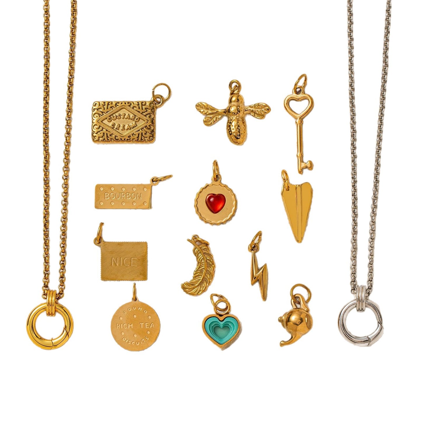 Casual Elegant Heart Stainless Steel PVD 18K Gold Plated Pendant Necklace for Unisex