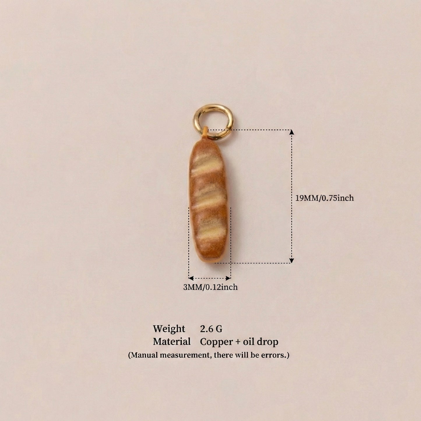 Sweet Plated Brass Apple Charm Bar