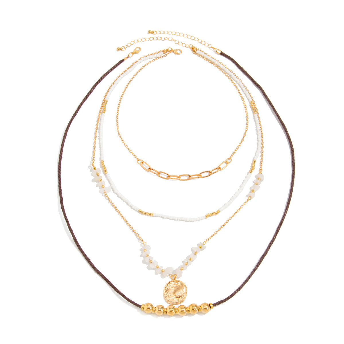Bohemian Vintage Ethnic Geometric Alloy Plated Sunflower Pendant Necklace for Women