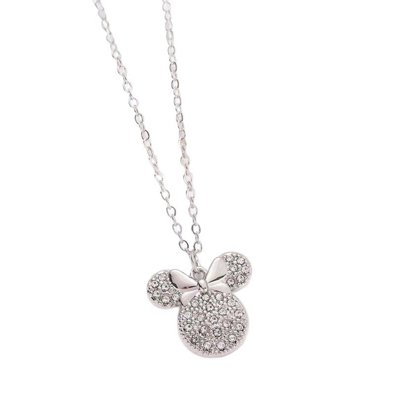 Collana Minimalista con Fiocco in Lega per Bambine con Finitura Smaltata, Catena Regolabile a Sfera Rotonda per Bambini dai 3 ai 10+ Anni