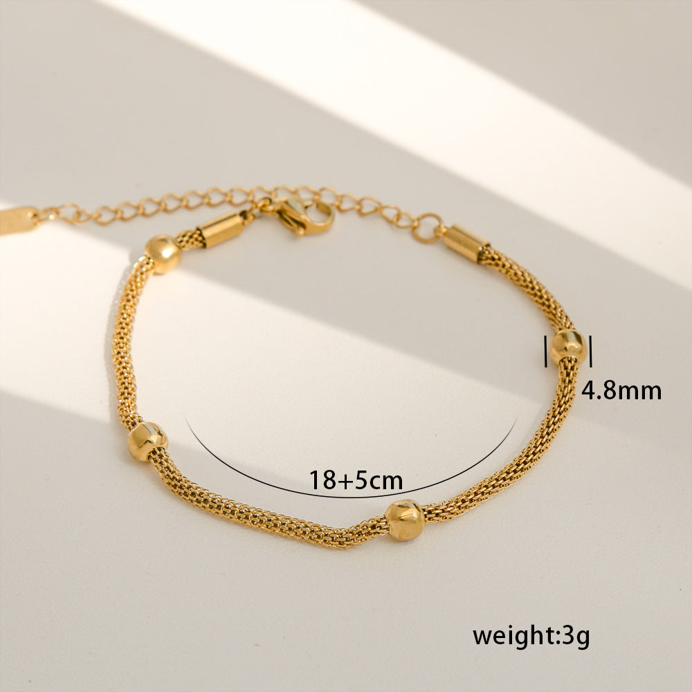 Bracciale da donna minimalista a rombi in acciaio al titanio con placcatura in oro 18 carati, accessorio di moda versatile