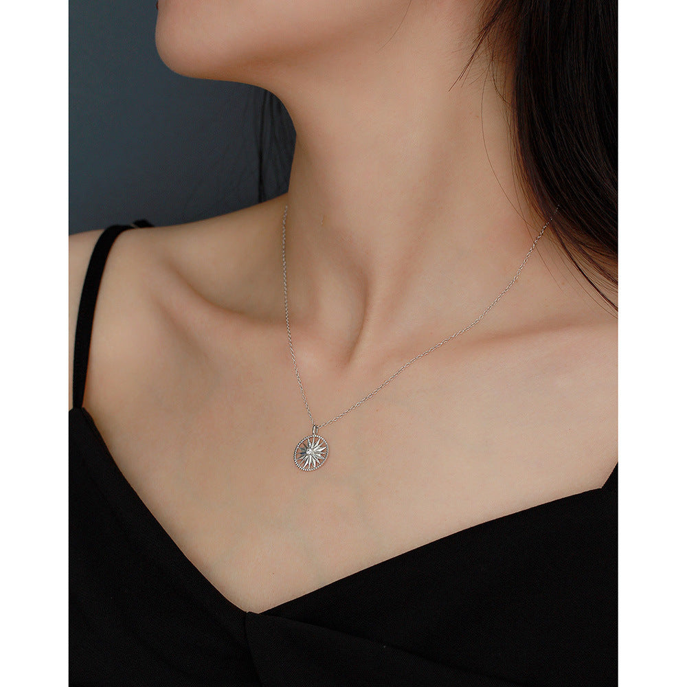 Minimalist 925 Sterling Silver Star Geometric Pendant Necklace for Women
