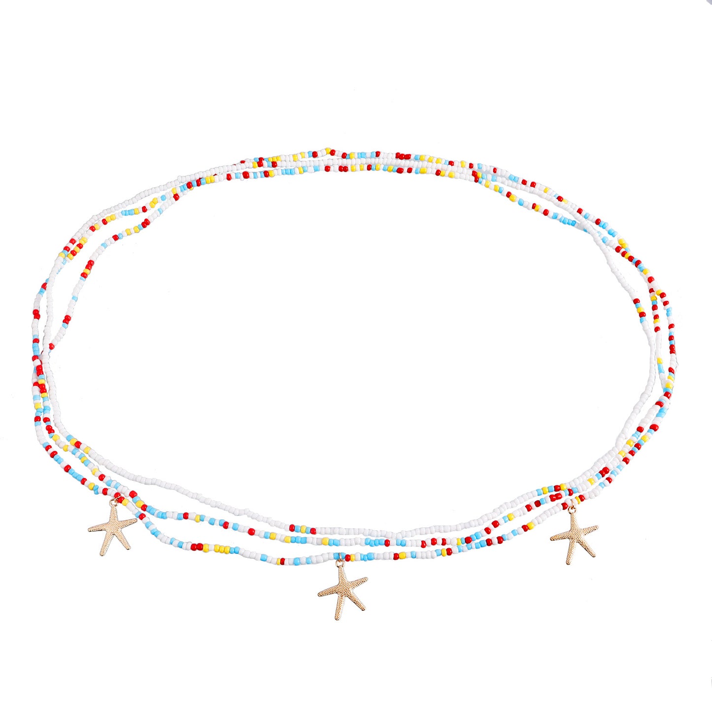 Casual Punk Metal Body Chain with Pearl Shell and Starfish for Women