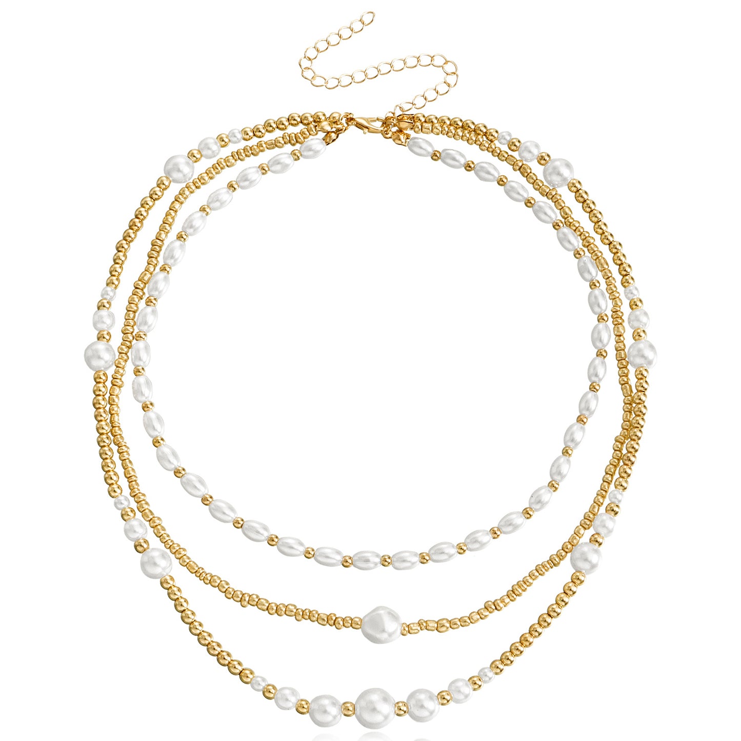 Fashionable Geometric Acrylic and Pearl Pendant Necklace for Women with Plated Alloy Chain and Heart Accent