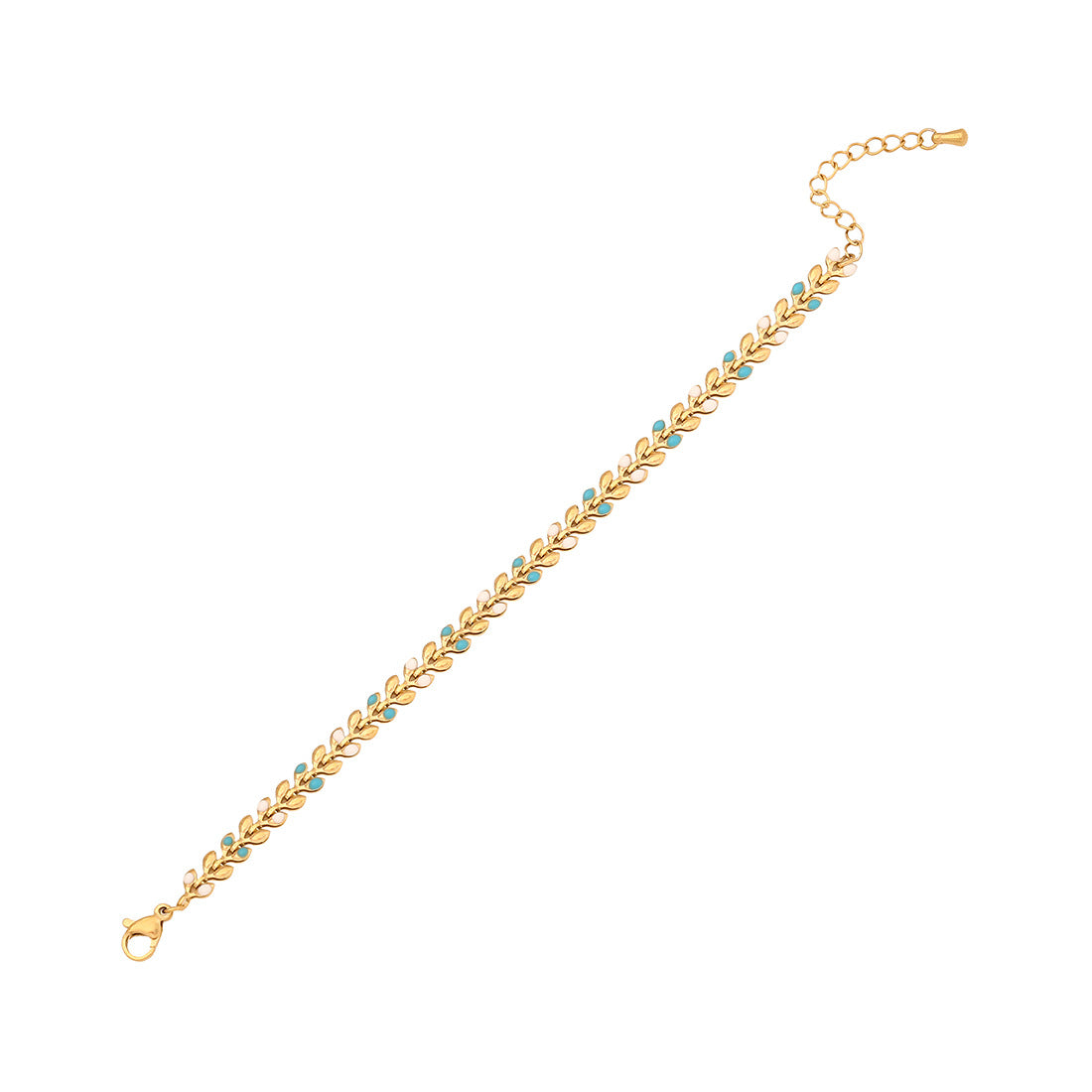Personalized Wheat Sheaf Bracelet in Stainless Steel with Enamel Finish for Women