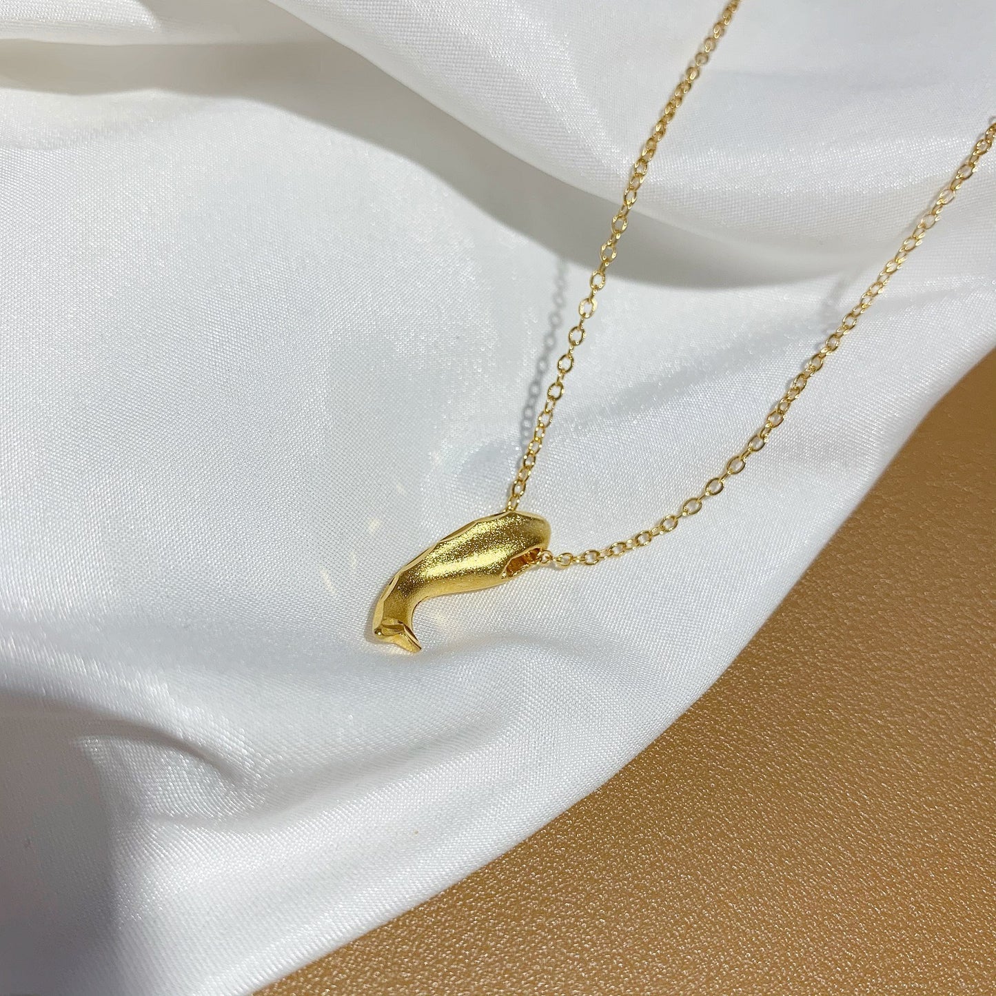 Design Originale 18K Placcato Oro Acciaio al Titanio Ciondolo Delfino Collana a Catena O Gioielli di Moda Unisex