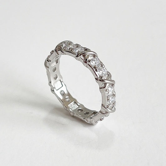 Anillo Minimalista Dulce de Plata Esterlina 925 con Incrustaciones de Letras y Corazones para Mujer
