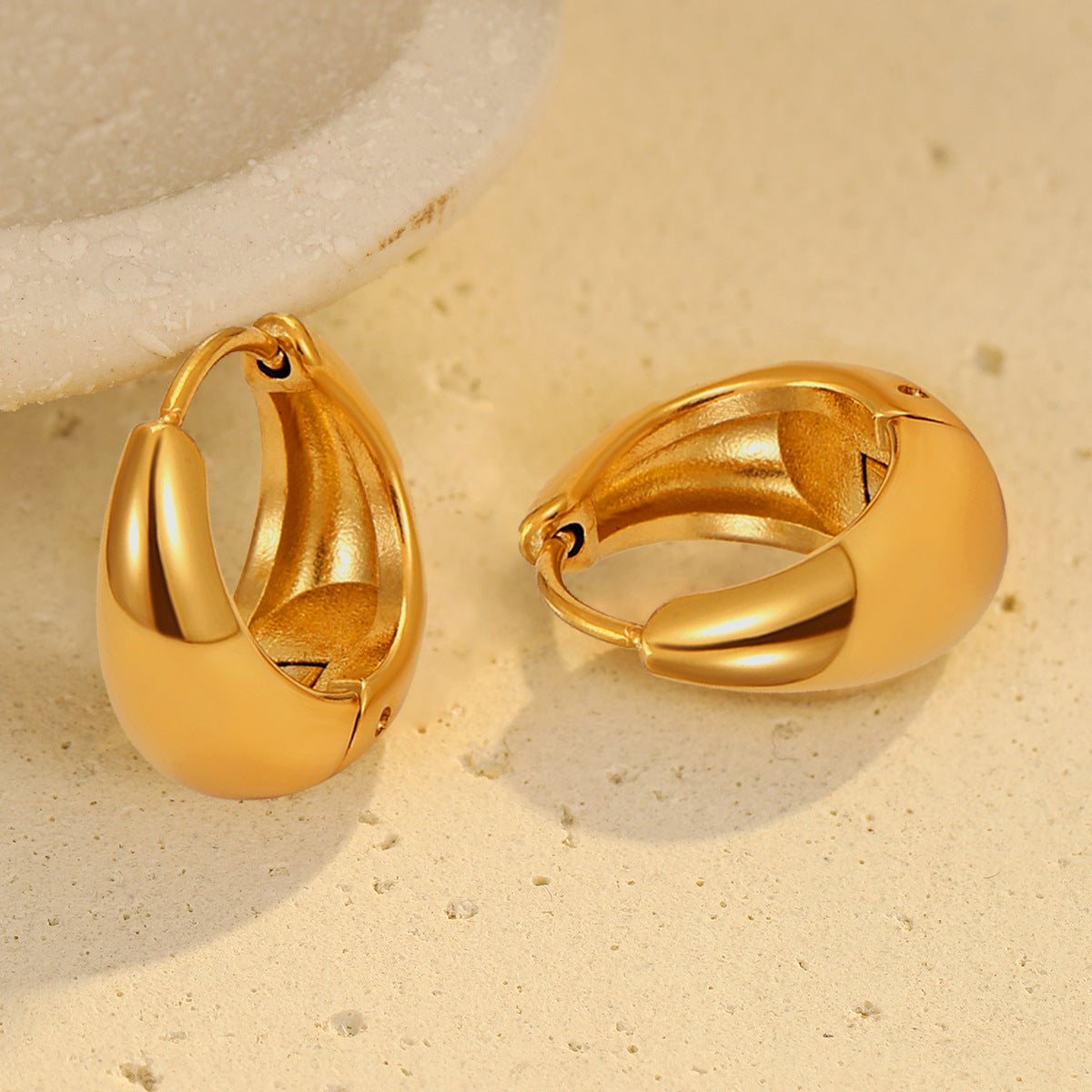 Modernos pendientes de acero inoxidable con forma de U, estilo vintage y diseño geométrico, para mujer, con acabado chapado