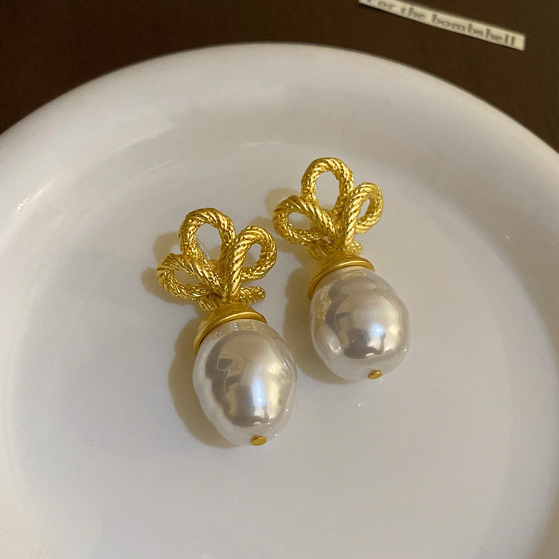 Pendientes de Ángel Retro Artísticos Ovalados con Incrustaciones de Pedrería para Mujer con Base de Cobre y Diseño Geométrico