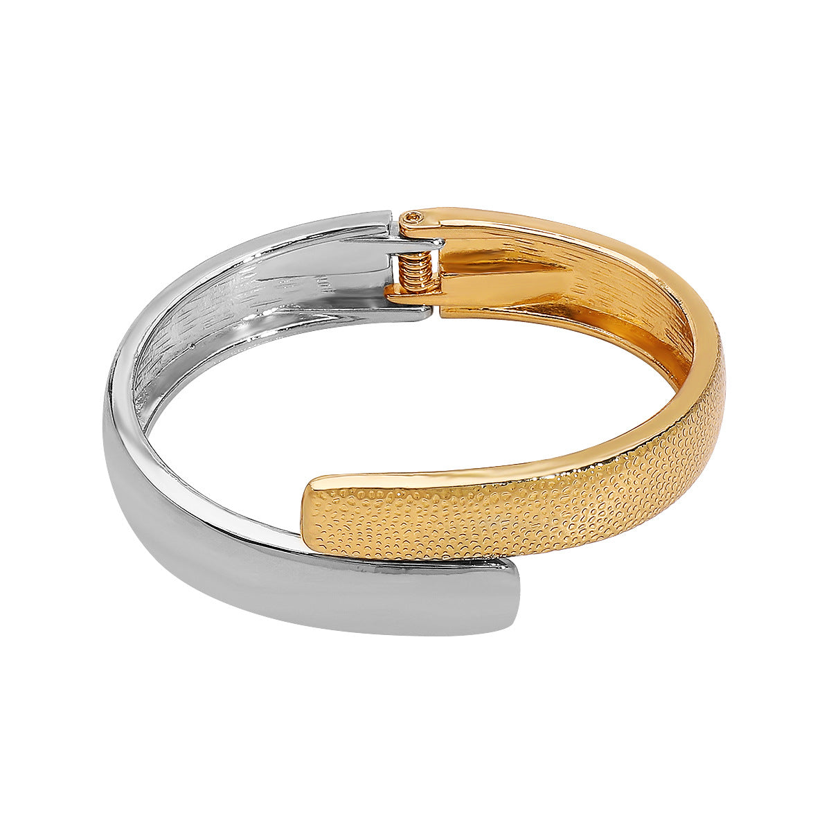Bracciale da donna alla moda in lega di zinco geometrico opaco e lucido con design apribile