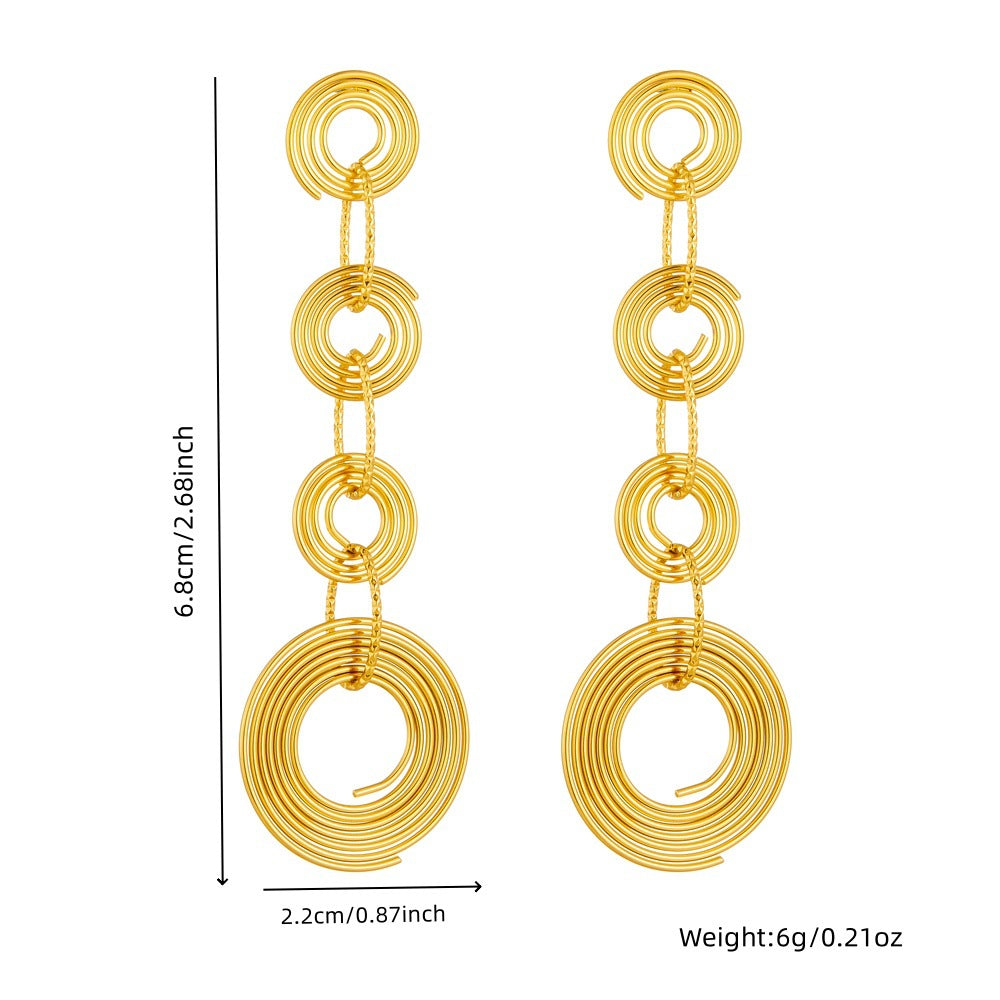 Minimalist Business Gold Plated Heart Teardrop Geometric Stainless Steel Earrings