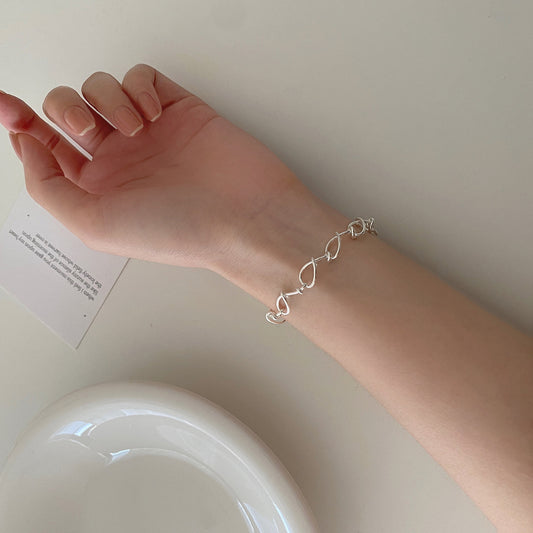 Bracciale da donna in argento sterling 925 intrecciato geometrico unico