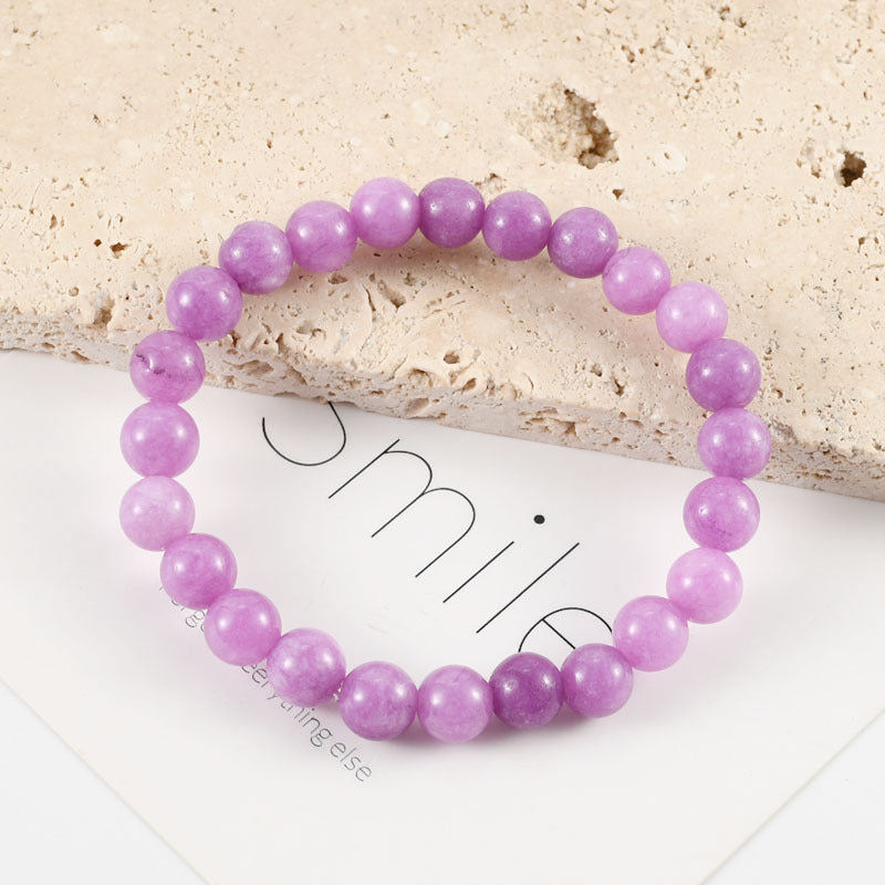 Geometric Natural Stone Agate Beaded Bracelet Unisex Handmade Jewelry