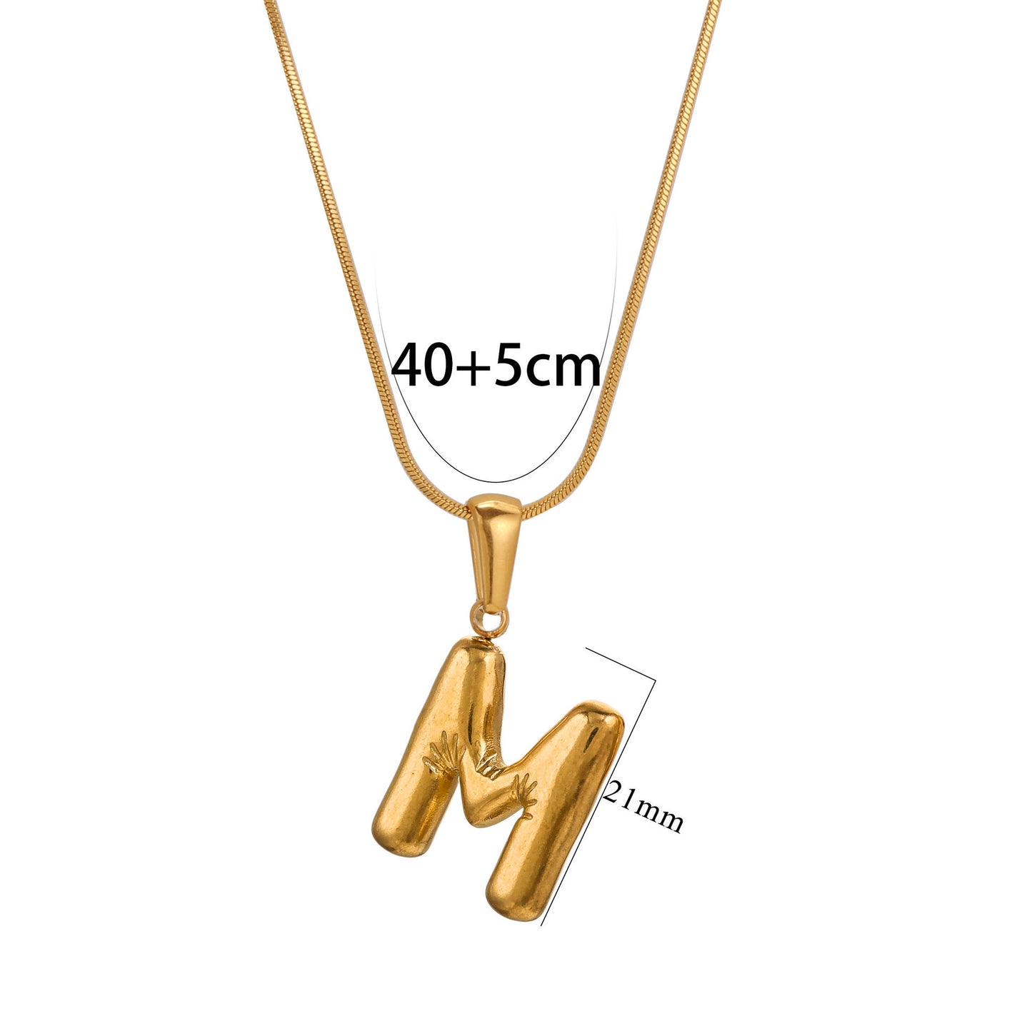 Collana con Pendente Rotondo Minimalista con Lettera per Donna e Uomo Acciaio Inossidabile con Placcatura in Oro 18K Design Geometrico Lucidato Ispirato ai Palloncini