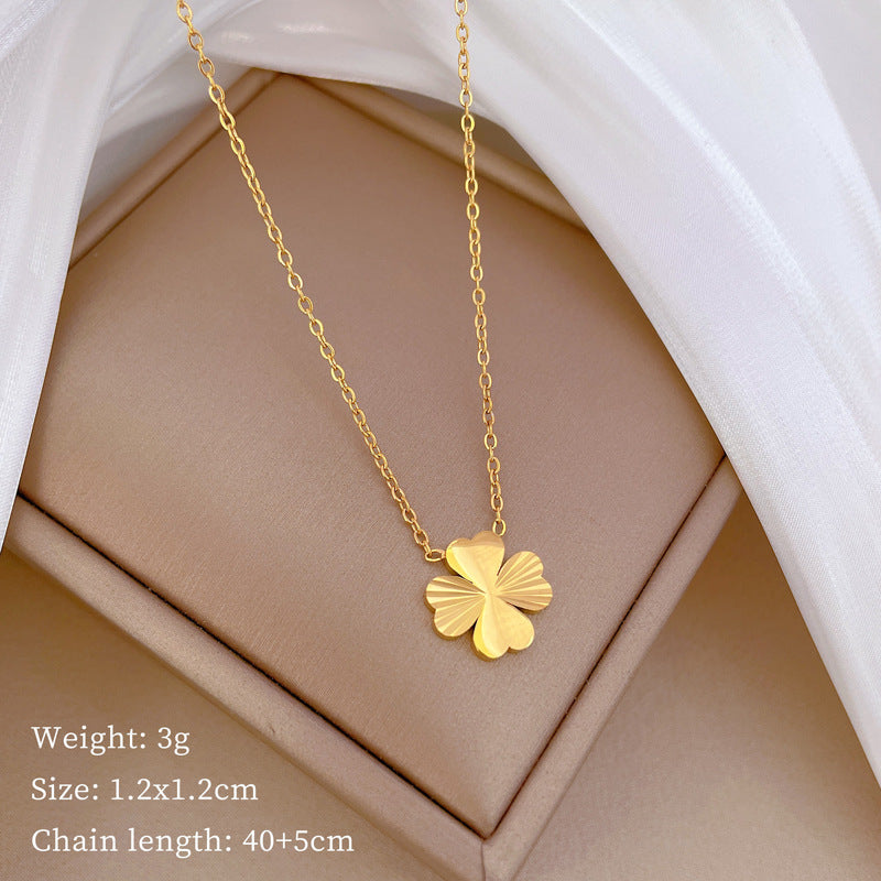 Collana con pendente geometrico minimalista in titanio e acciaio placcato unisex