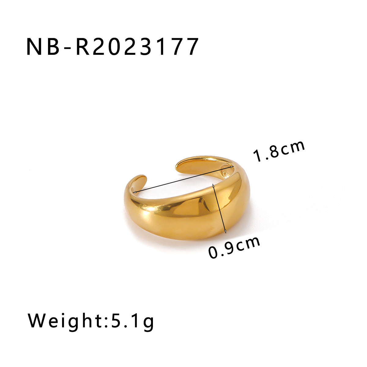 Anello geometrico in acciaio inossidabile placcato oro 18K, unisex, dal design contemporaneo e minimalista