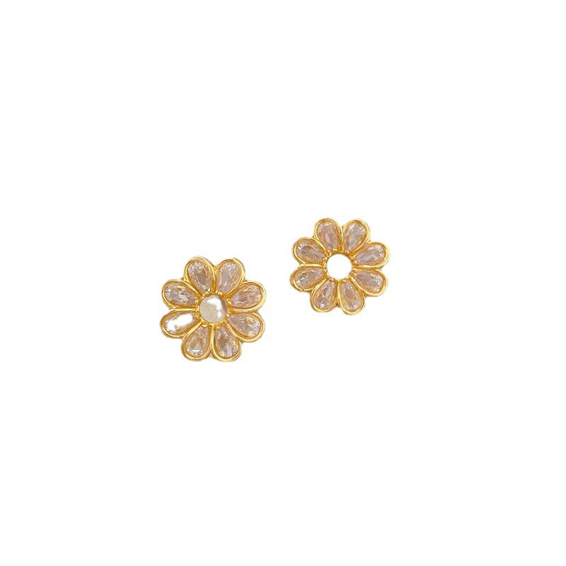 Geometric Stud Earrings for Women with Plated Copper Design, Elegant Long Tassel Drop Earrings, Sweet Style Jewelry
