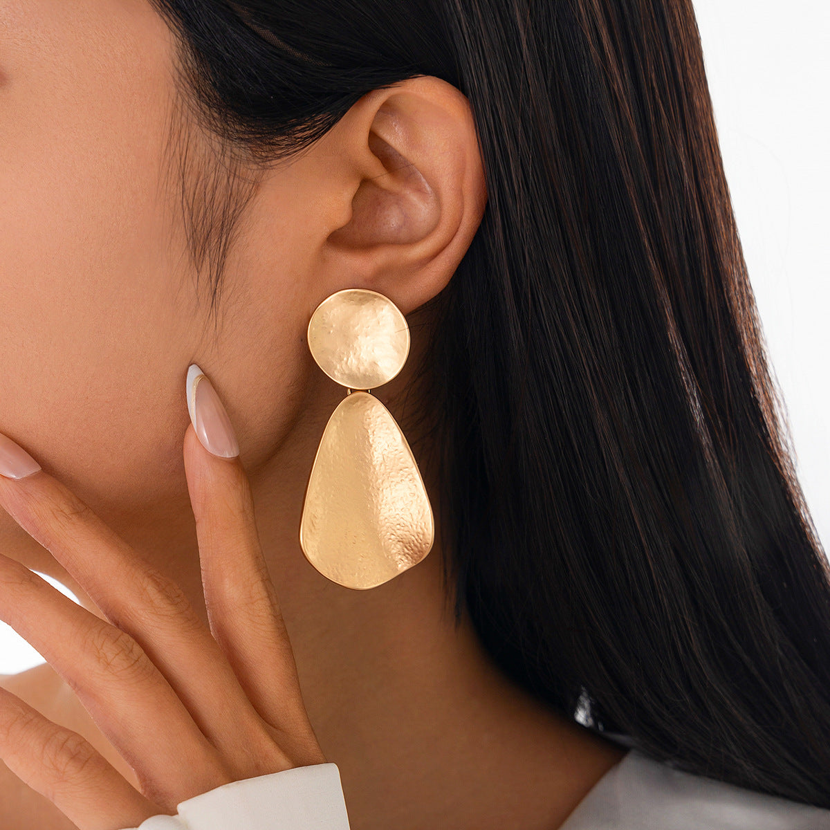 Geometric Teardrop Zinc Alloy Plated Earrings for Women