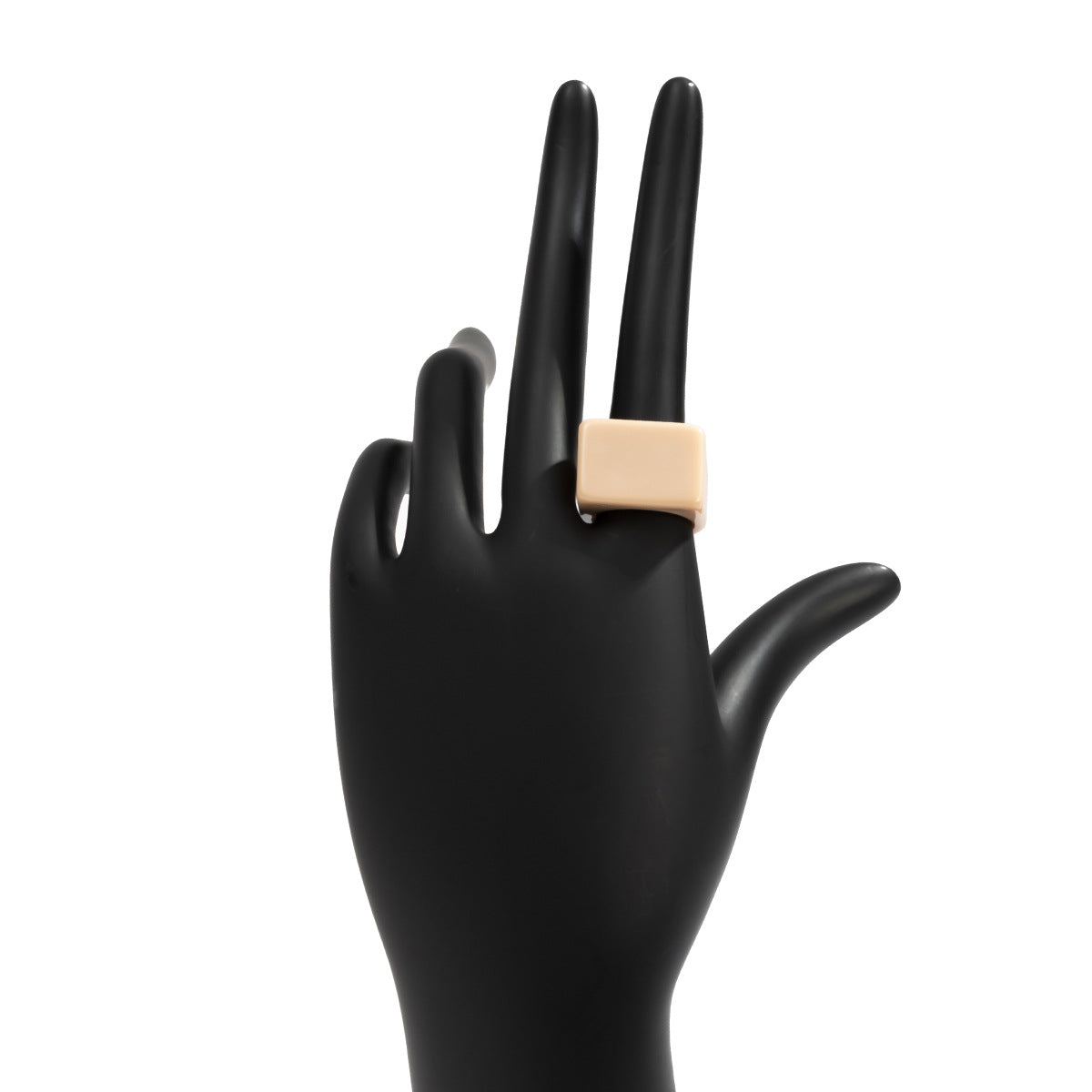 Anillo Cuadrado Geométrico Chic de Resina para Mujer con Acabado Pulido, Joyería de Estilo Dulce y Atrevido para Vacaciones