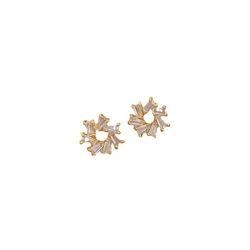 Luxury Fresh and Sweet Plated Brass Zircon Micro-Pave Earrings and Necklace Set