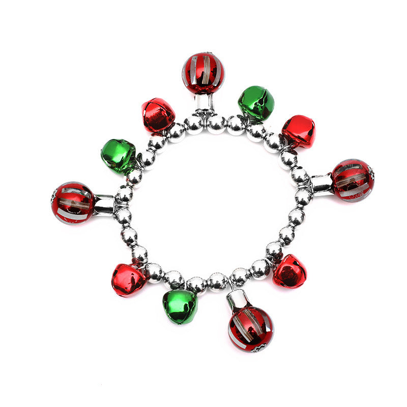 Set di collana con campanella natalizia da donna, gioielli con catena a croce in lega con ciondolo a campana, bracciale e orecchini, accessori natalizi