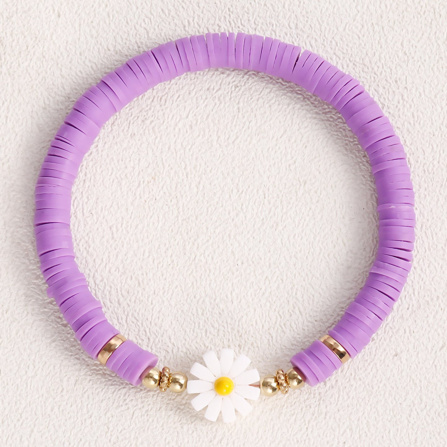 Casual Geometric Round Floral Resin Plated Bracelet for Women