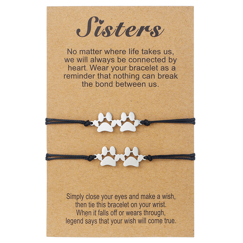 Geometric Round Stainless Steel Woven Adjustable Bracelet