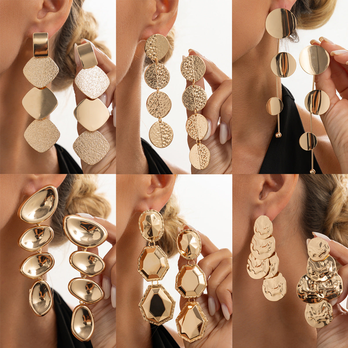 Minimalist Luxury Geometric Rhombus Plated Iron Earrings for Women