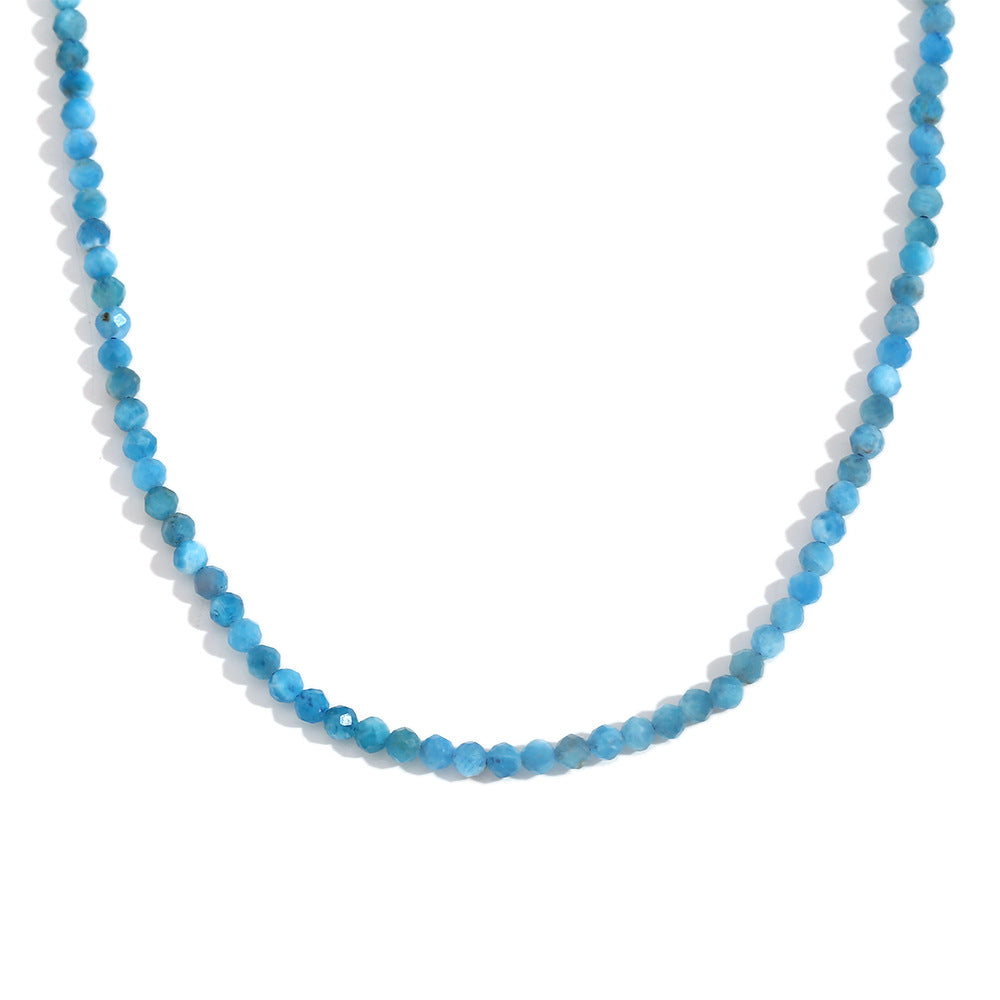 Collar de Cuentas de Acero Inoxidable Bañado en Oro de 18K con Diseño Geométrico de Moda y Piedras Naturales para Mujer