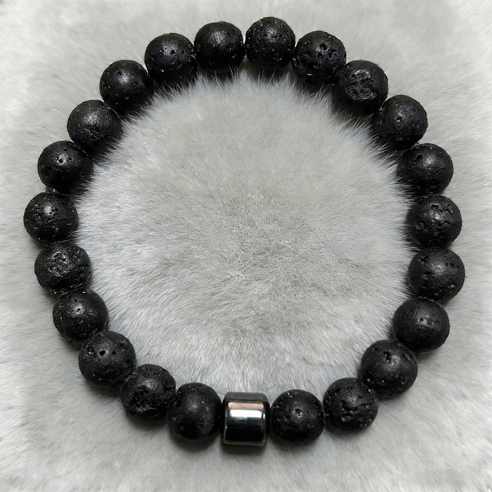Handmade Geometric Round Synthetic Stone Beaded Bracelet Unisex