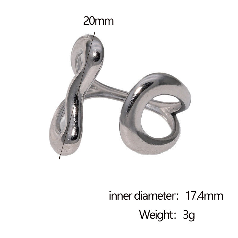 Anello aperto geometrico minimalista in acciaio inossidabile placcato oro 18 carati, gioielli di moda da donna