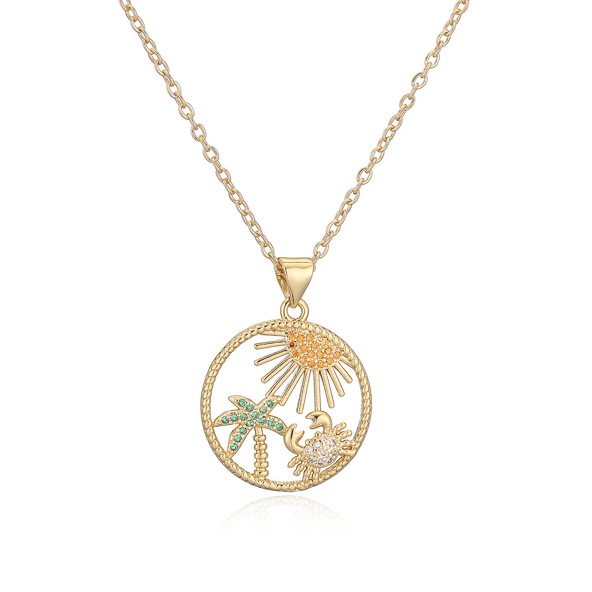 Minimalist Geometric Animal Brass Pendant Necklace for Women