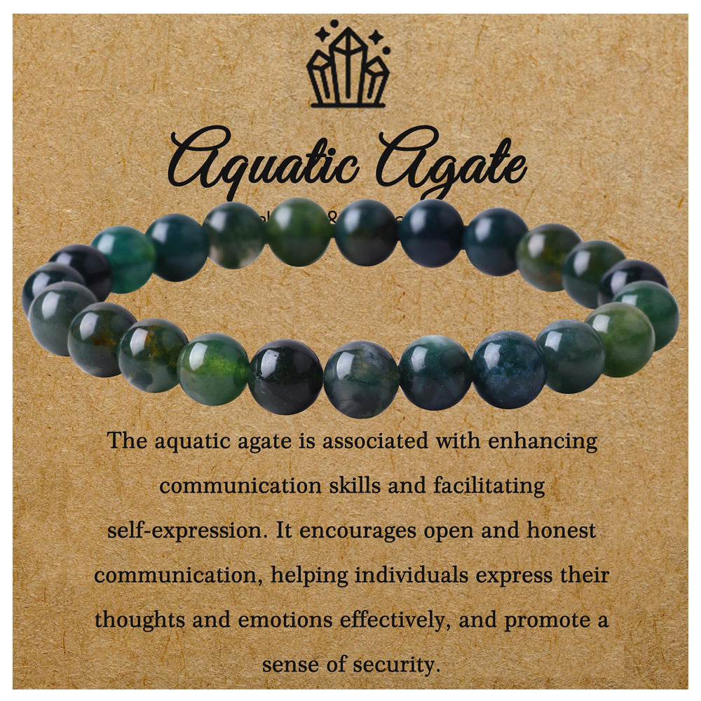 Geometric Natural Amethyst Obsidian Agate Beaded Bracelet Unisex 8mm Stone Jewelry