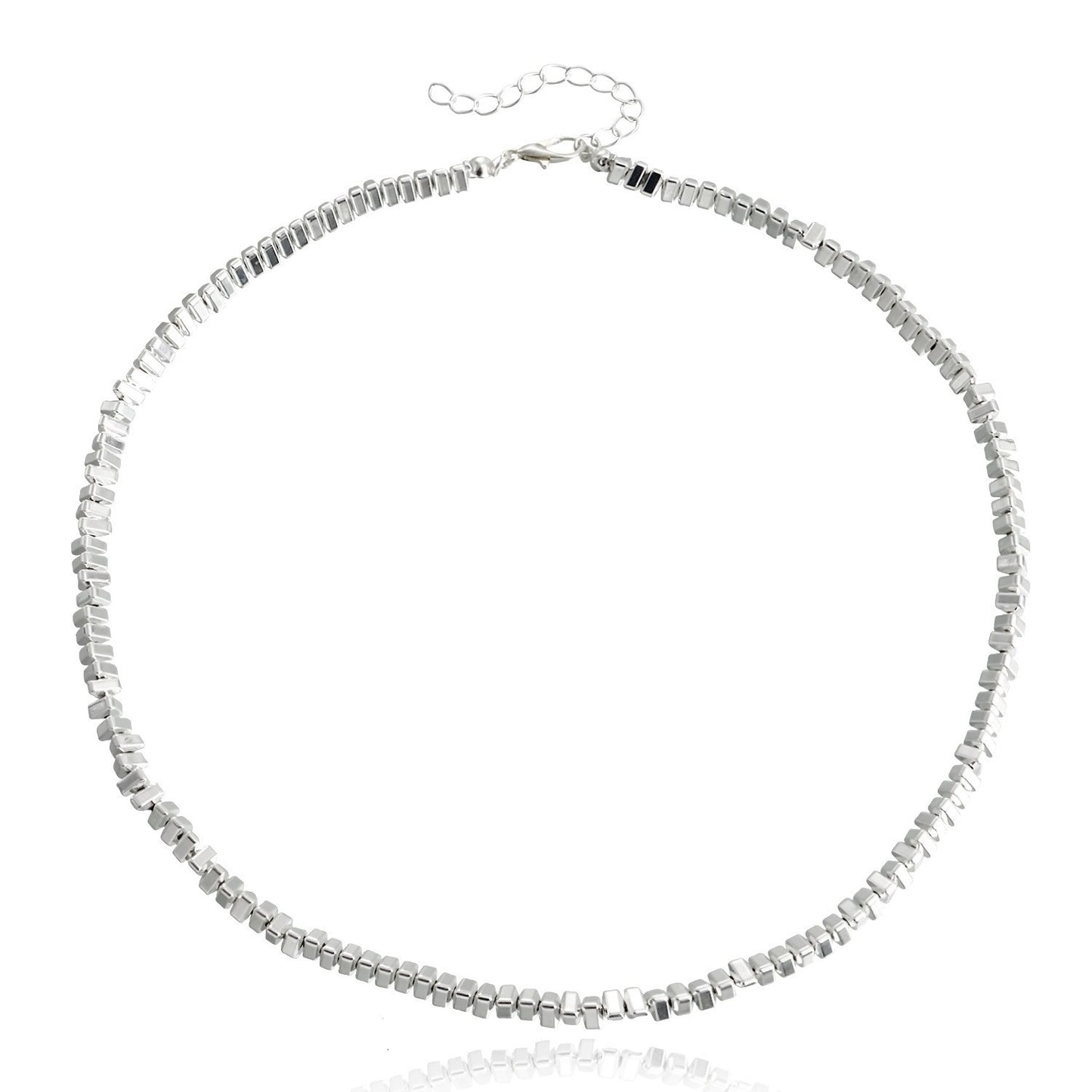 Minimalist Geometric Pendant Necklace for Women Alloy Chain with Plated Finish Heart Accent