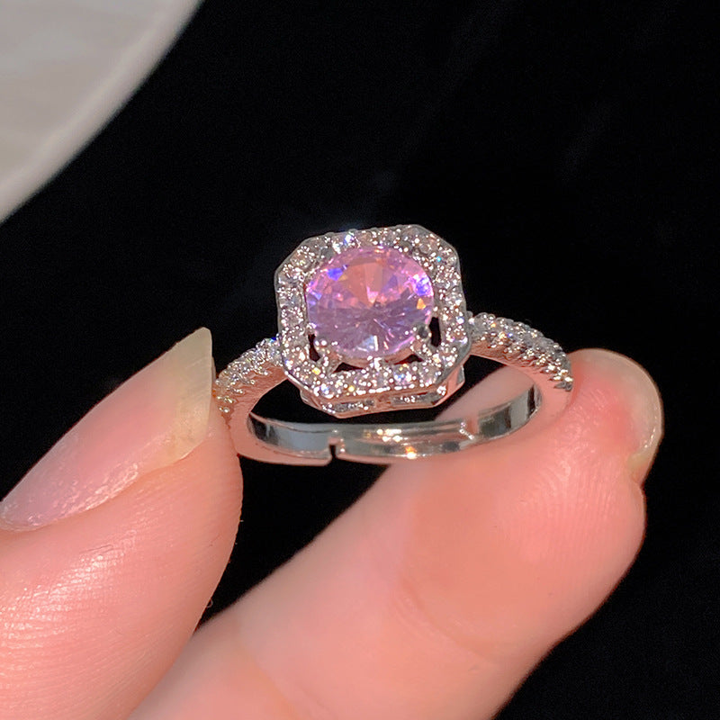 Sweet Cubic Zirconia Inlay Brass Bow Ring for Women