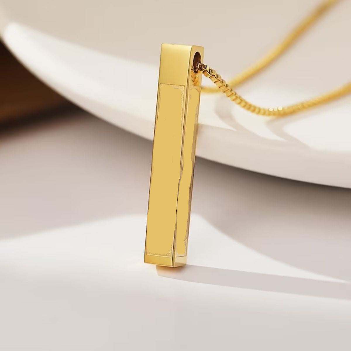 Minimalist Geometric Titanium Steel Necklace with Polished Finish for Women
