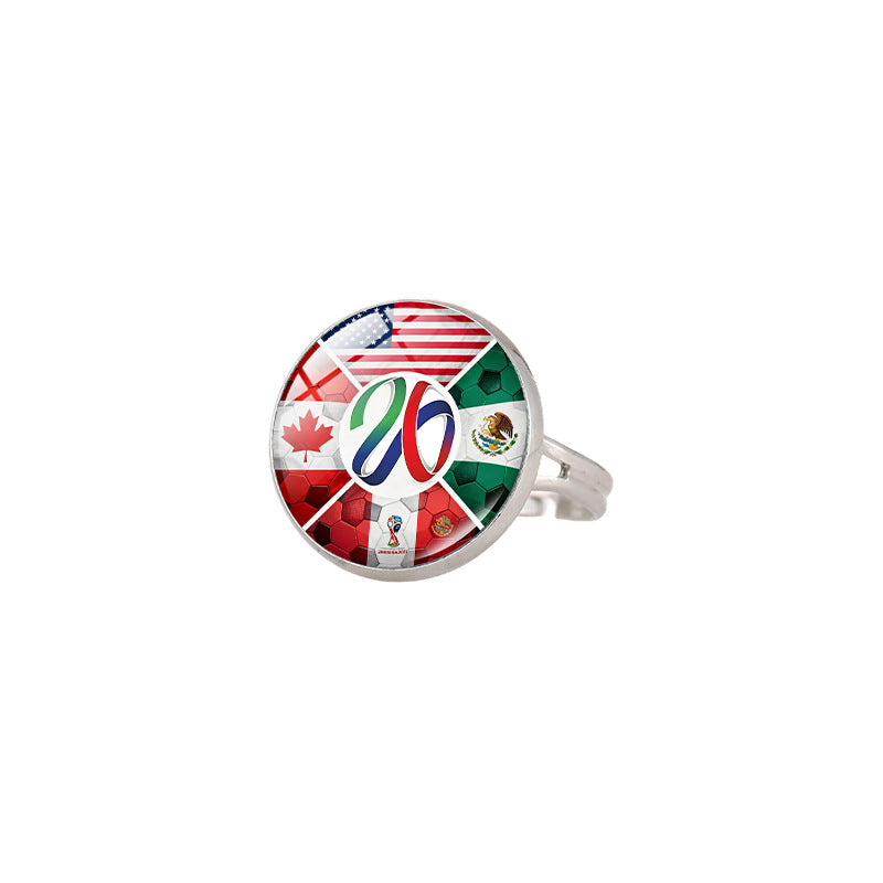 Vintage Sporty Geometric Alloy Plated Ring Unisex World Cup Trophy Pattern Jewelry