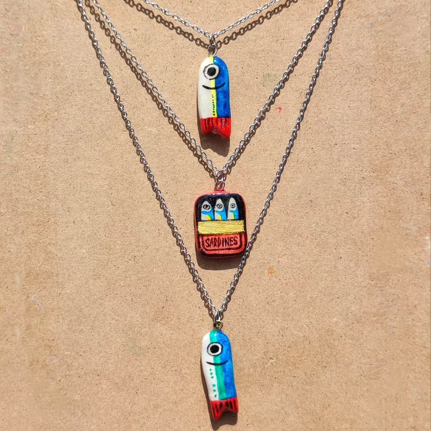 Elegant Colorful Geometric Star Pendant Plated Brass Necklace with Stainless Steel Charms for Unisex