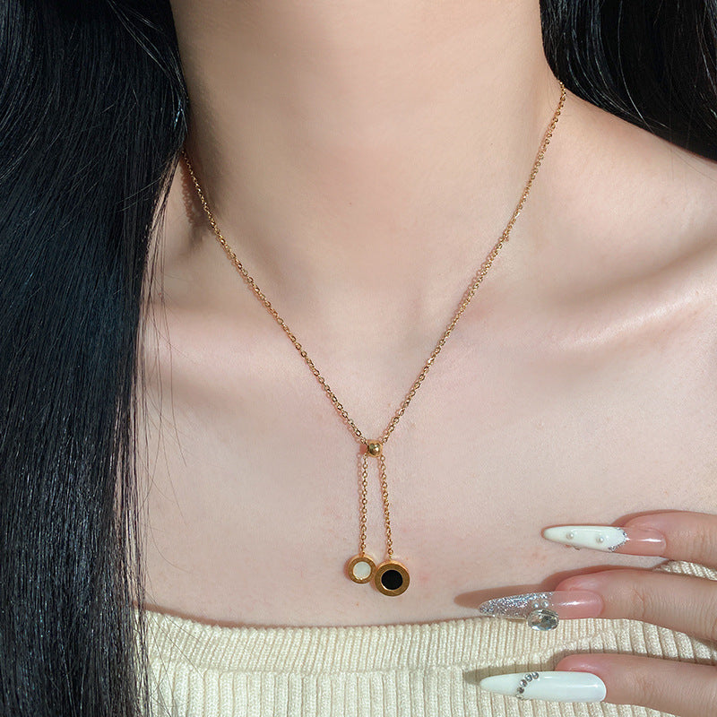 Minimalist Luxury Gold Plated Titanium Steel Plant Tassel Necklace for Unisex