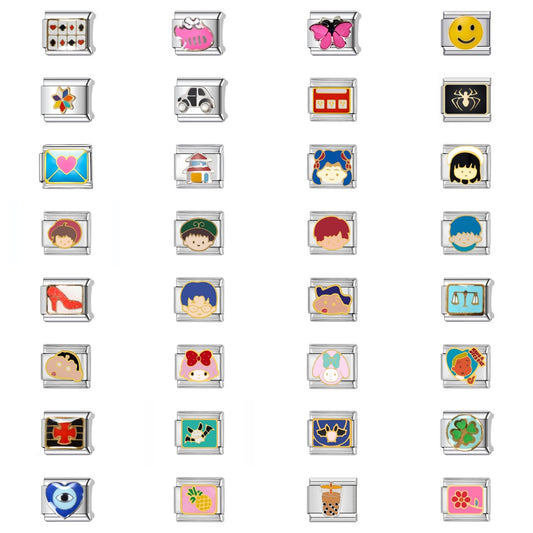 Sweet Cartoon Plated Stainless Steel DIY Charm Bar Bracelet Unisex