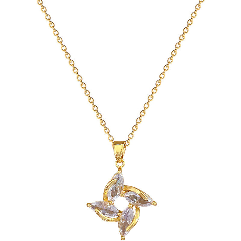Collana minimalistica con pendente a luna geometrico da donna e uomo con catena in acciaio inossidabile e intarsio di strass