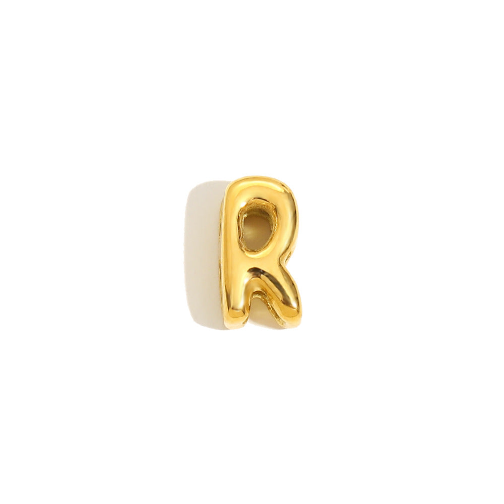 Collana Minimalista con Ciondolo a Lettera da Donna in Acciaio Inox con Placcatura in Oro 18K Design Cavo