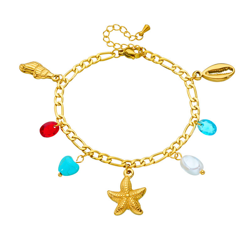 Gold Plated Stainless Steel Animal Pendant Bracelet for Women