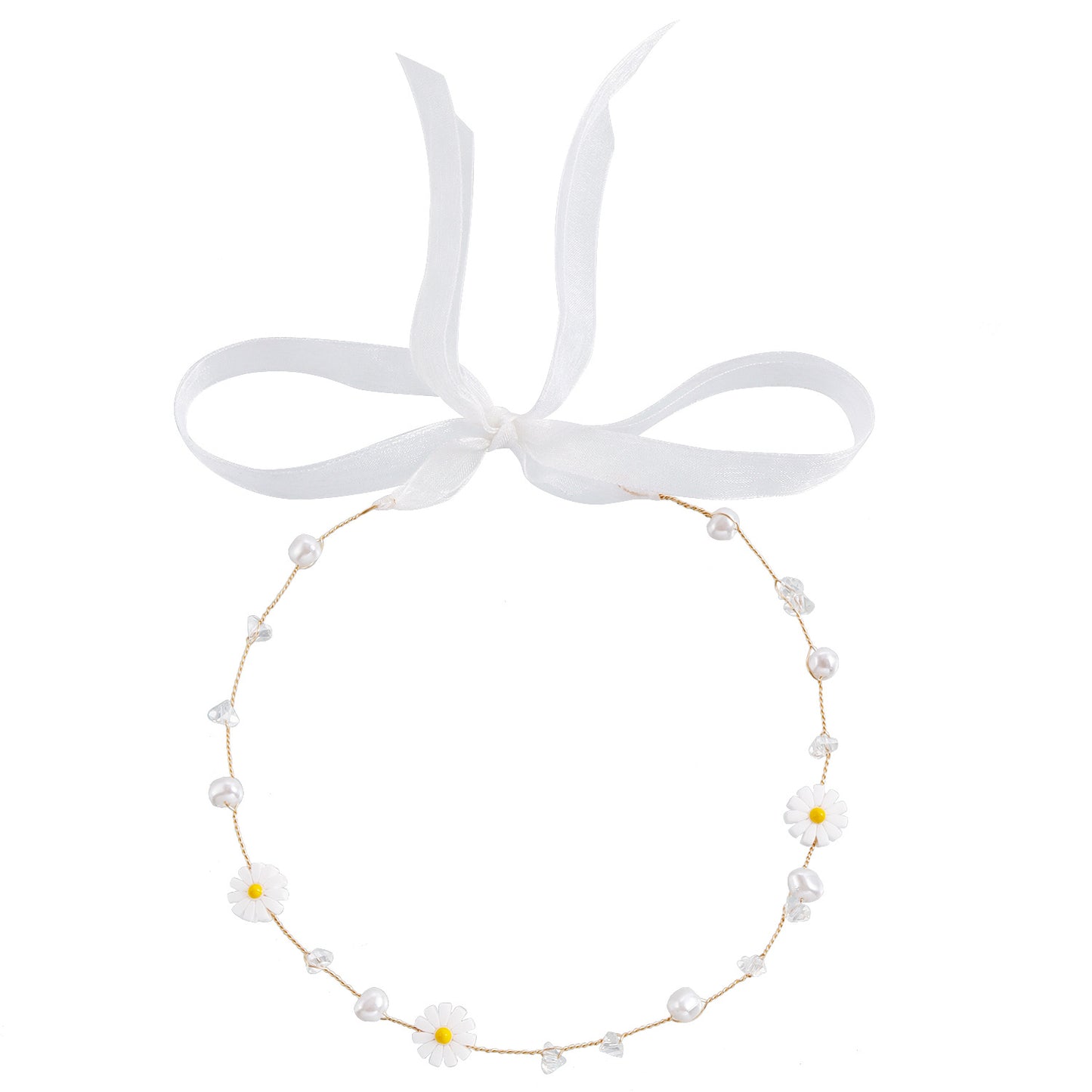 Elegant Bowknot Ribbon Necklace for Brides Luxury Geometric Pendant with Electroplated Metal Chain