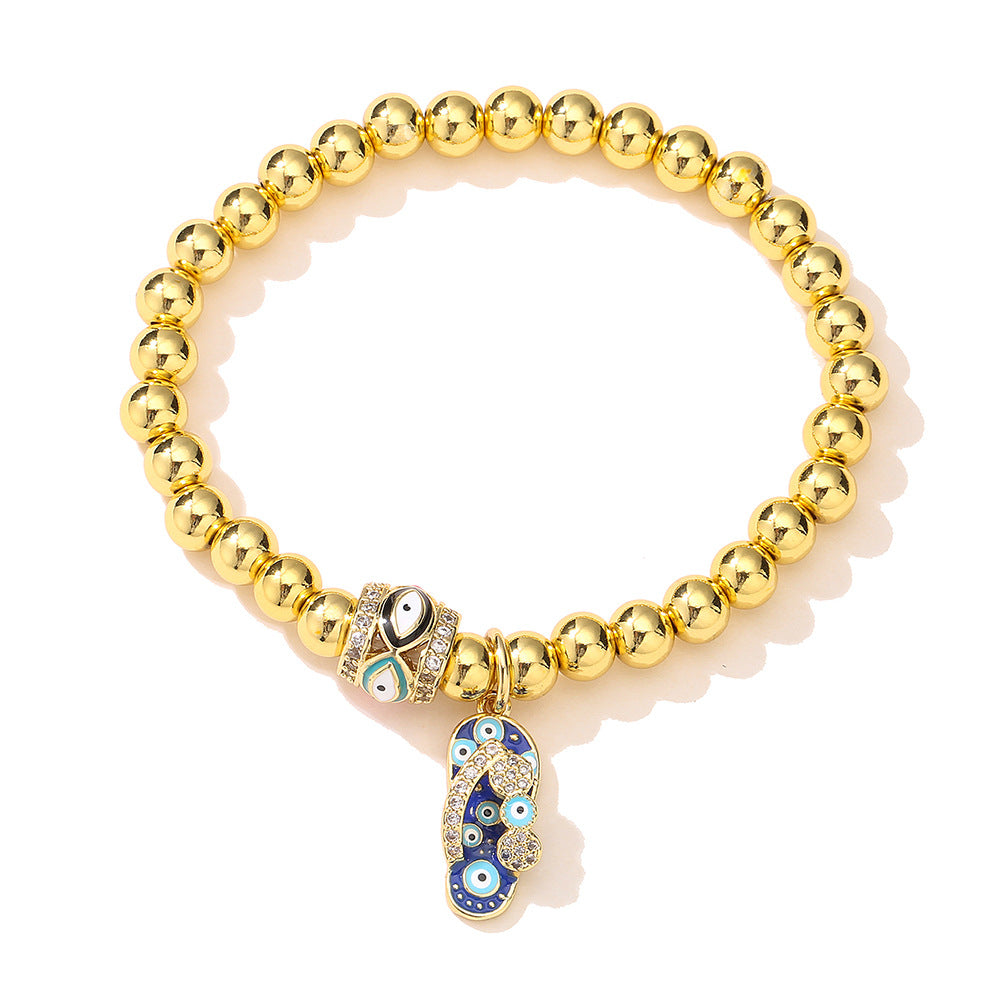 INS Style Geometric Copper Bracelet with 18K Gold Plating for Women — Minimalist Luxury Hand Chain