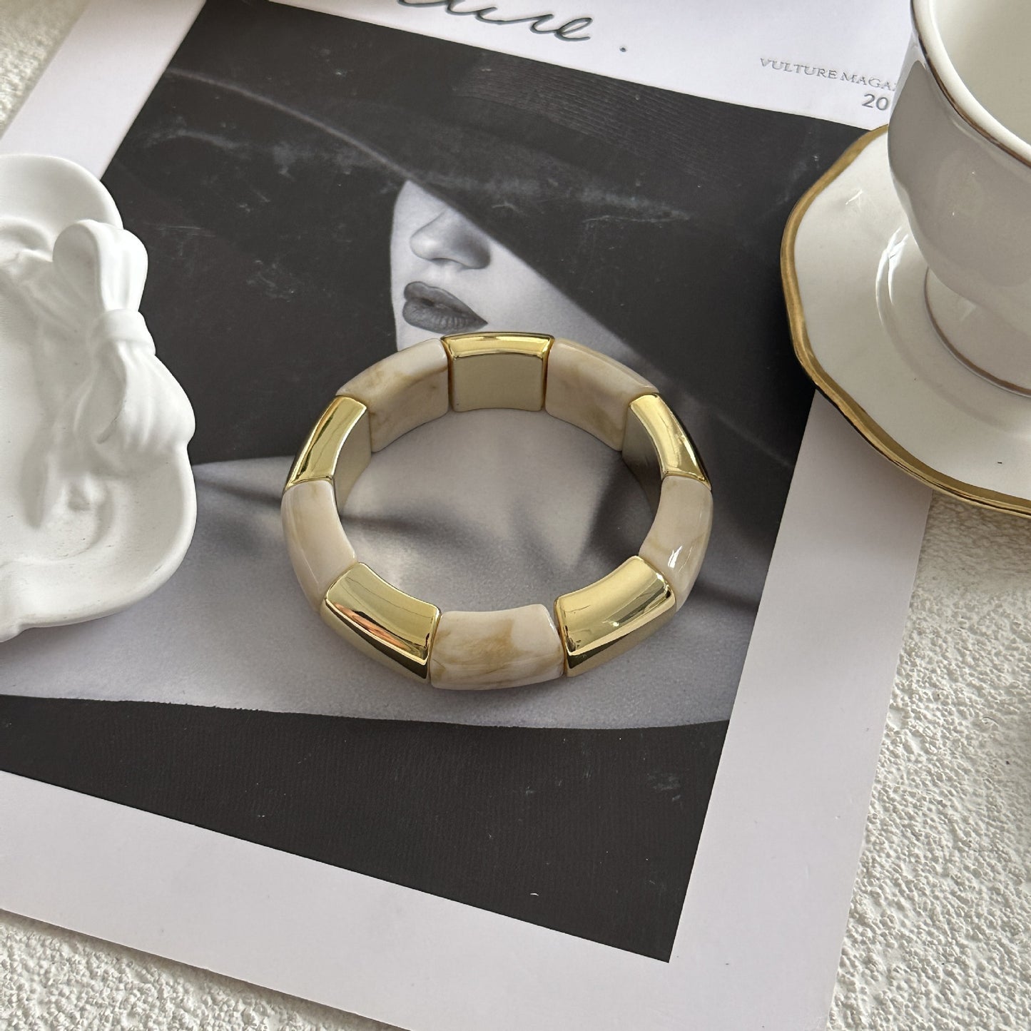 Vintage Square Drip Oil Acrylic Bracelet