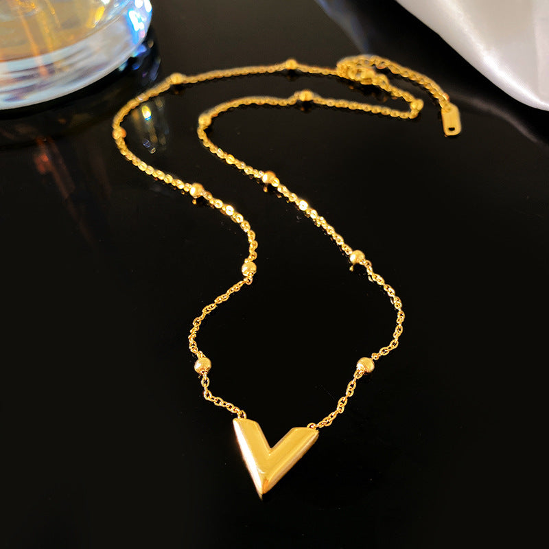 Sweet Letter Titanium Steel Plated Necklace